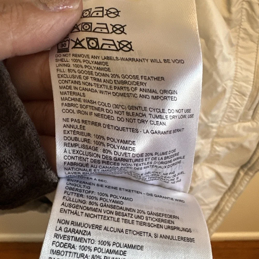 Canada Goose Women's Ellison Down Jacket Packable XL Light Grey Pre Owned - Picture 11 of 11